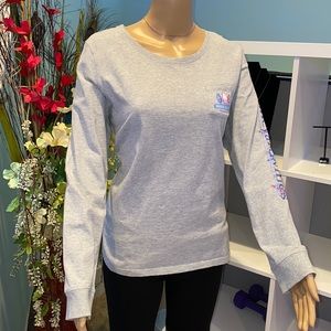 Vineyard Vines Long Sleeve Pocket Graphic T-Shirt “Buoy Crazy” Grey